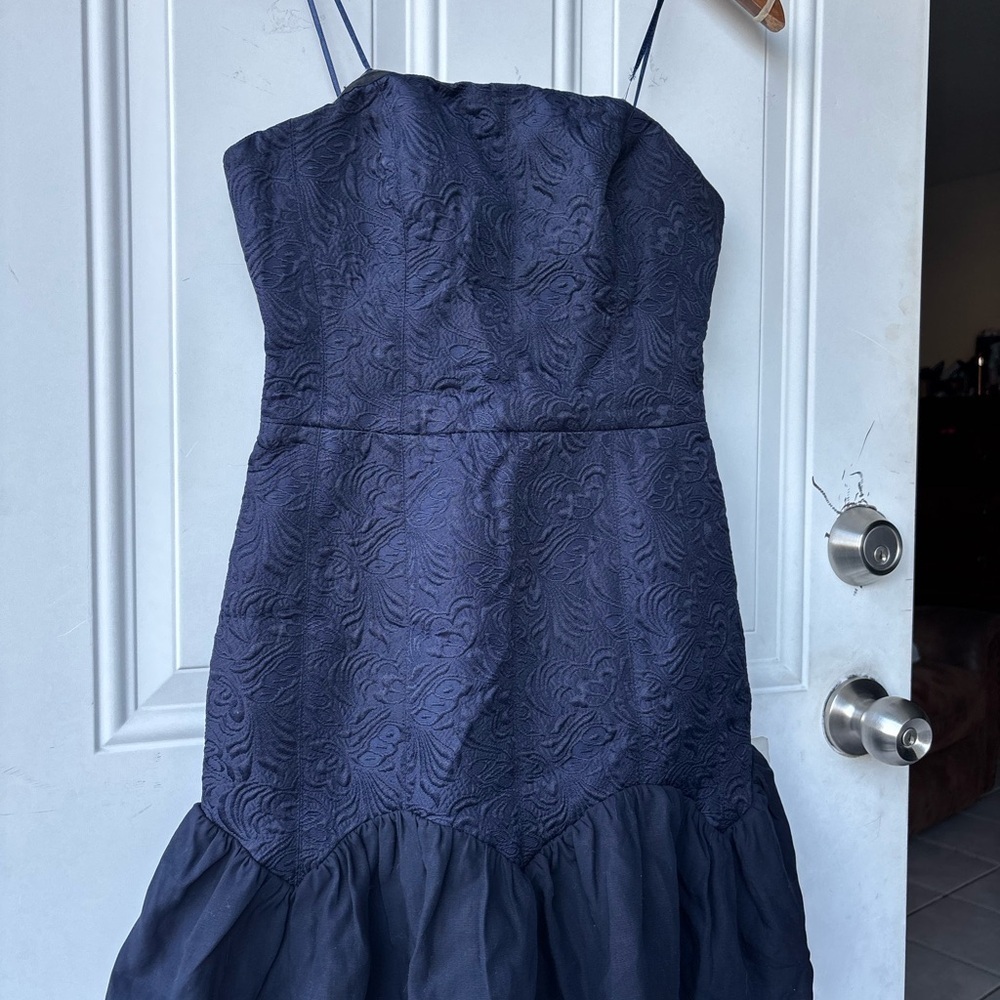 KEEPSAKE the Label Navy Strapless Textured Bustier Dress - Picture 1 of 10